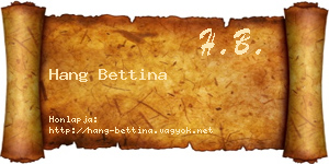 Hang Bettina névjegykártya